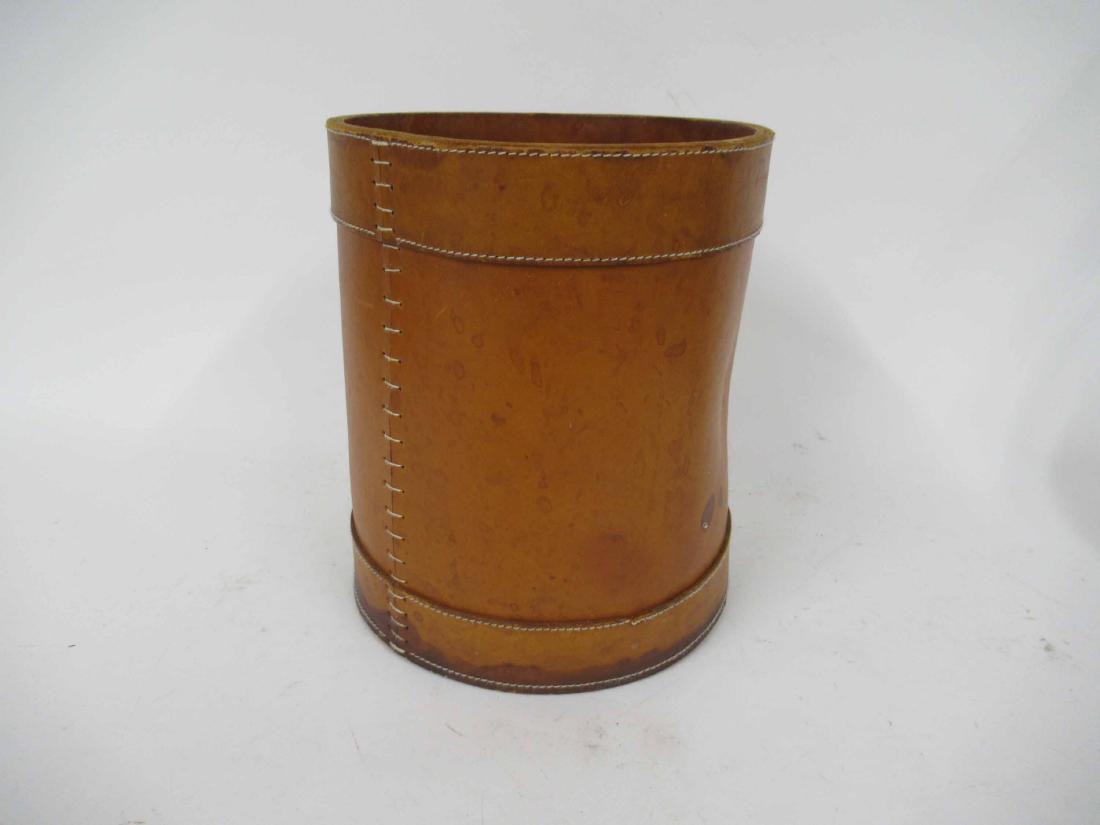 Arte Cuoio Leather Bucket: Italian leather. 11 3/4"h x 10 1/4"d