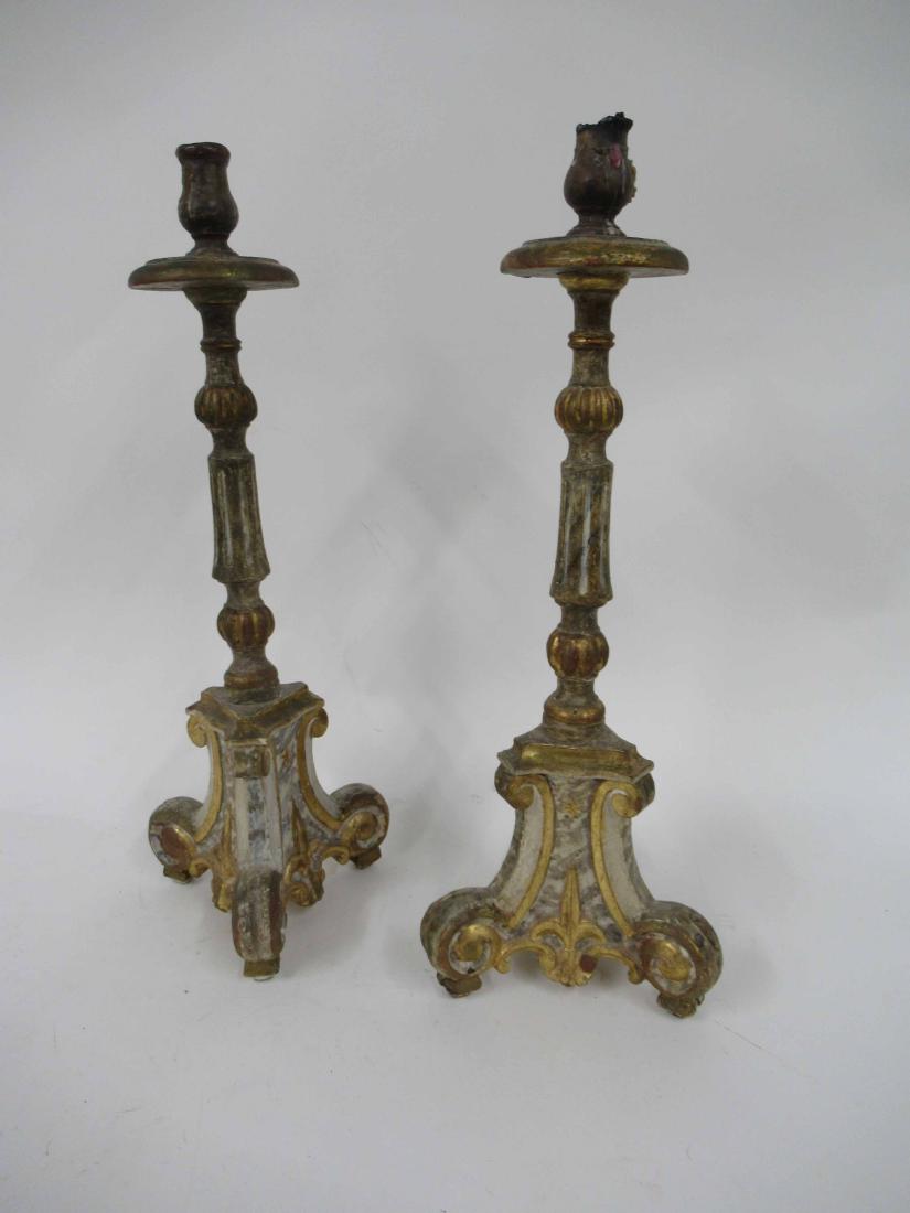 Pair of Neoclassical Gilt Composite Candlesticks (1 of 5)