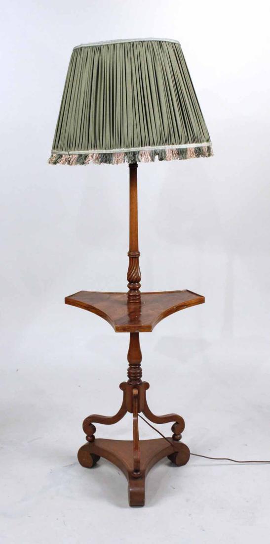 Neoclassical Style Mahogany & Rosewood Floor Lamp (1 of 6)