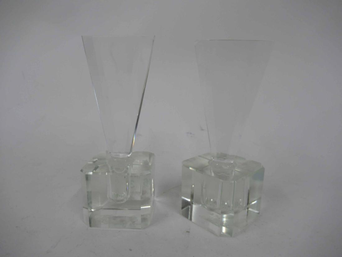 Pair of Colorless Glass Perfume Bottles &Stoppers (1 of 4)