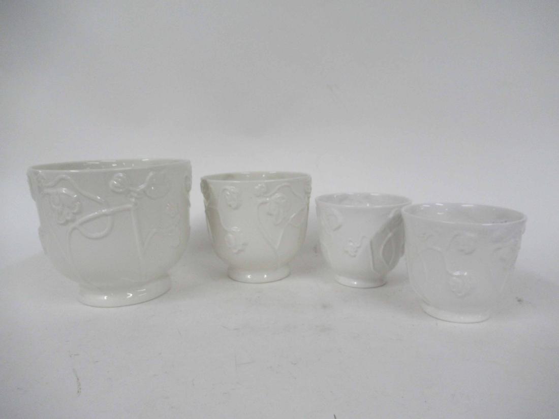 Set of Foir Rorstrand Cache-Pots: Graduated in size, Milles Krukan for Rorstrand Sweden. Largest size 8" diameter x 7" tall