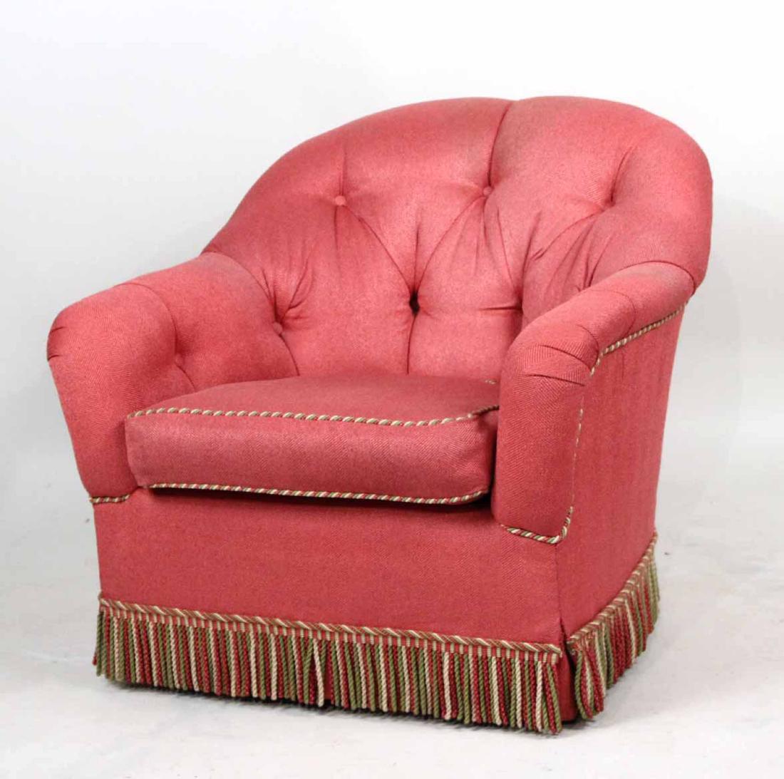 Contemporary Red-Upholstered Club Chair (1 of 4)