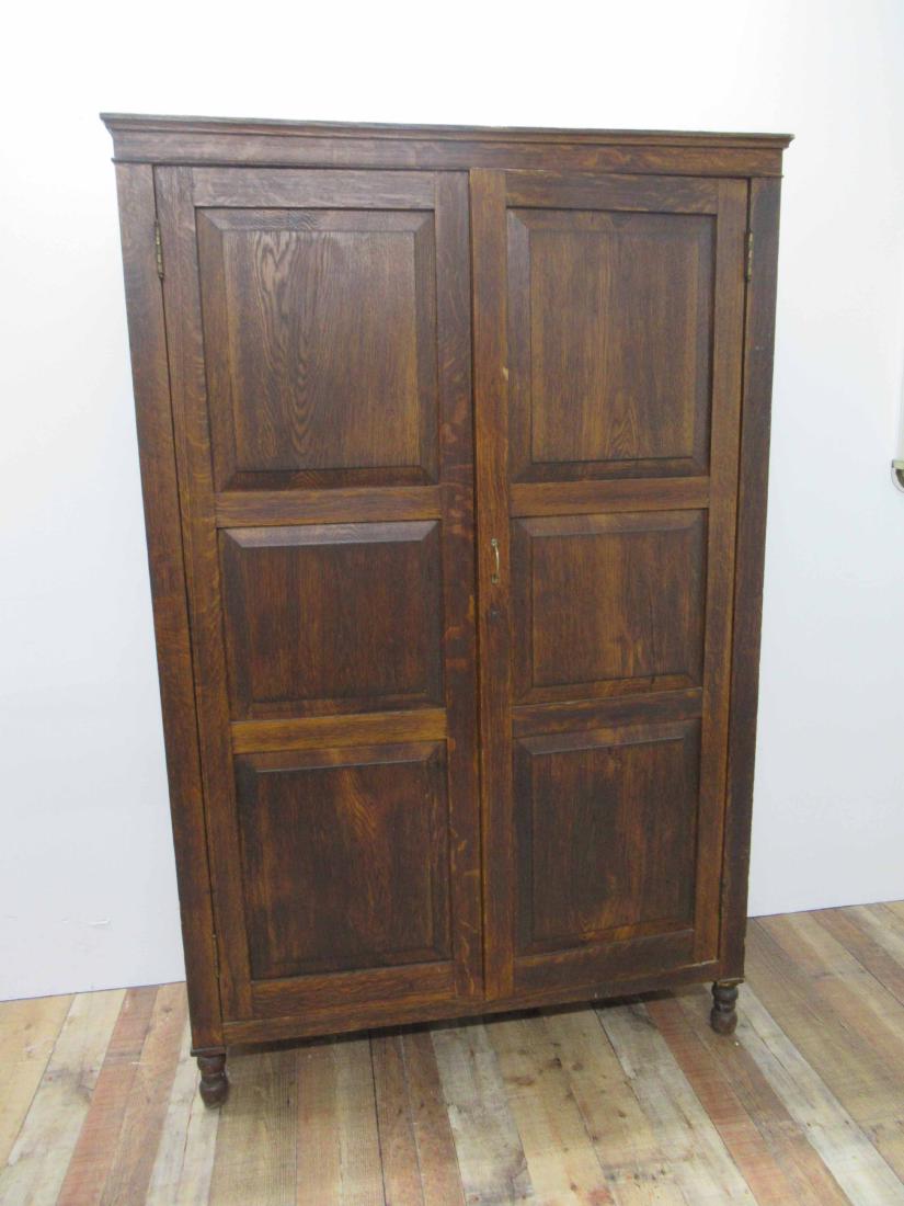 Oak Two Door Wardrobe Cabinet (1 of 11)