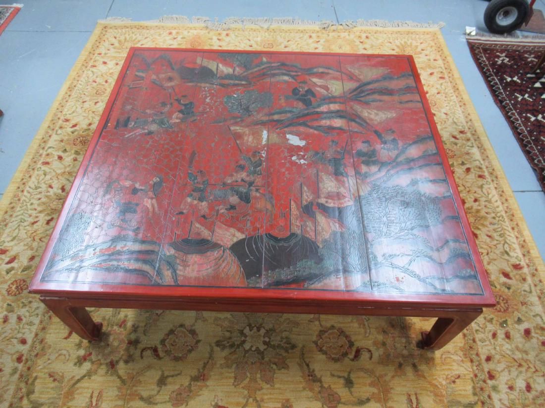Oriental Style Red Lacquered Low Table (1 of 8)