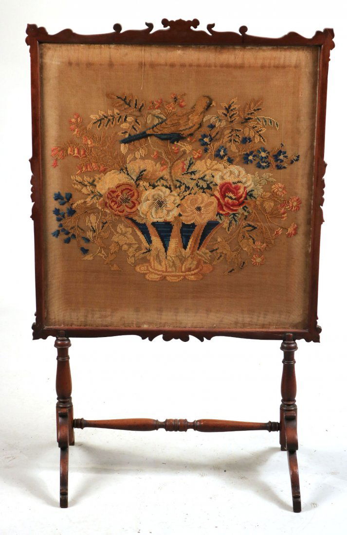 Victorian Mahogany and Needlepoint Firescreen (1 of 10)