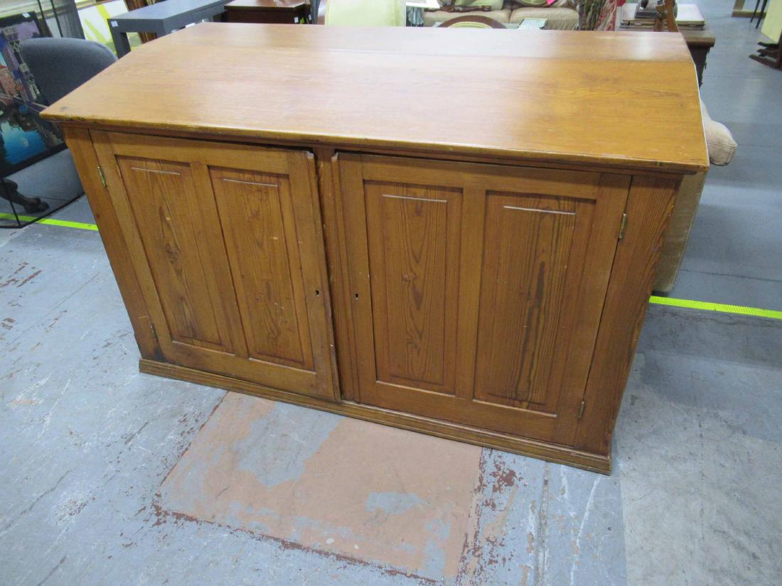 Country Pine Slant Lid Cabinet (1 of 6)