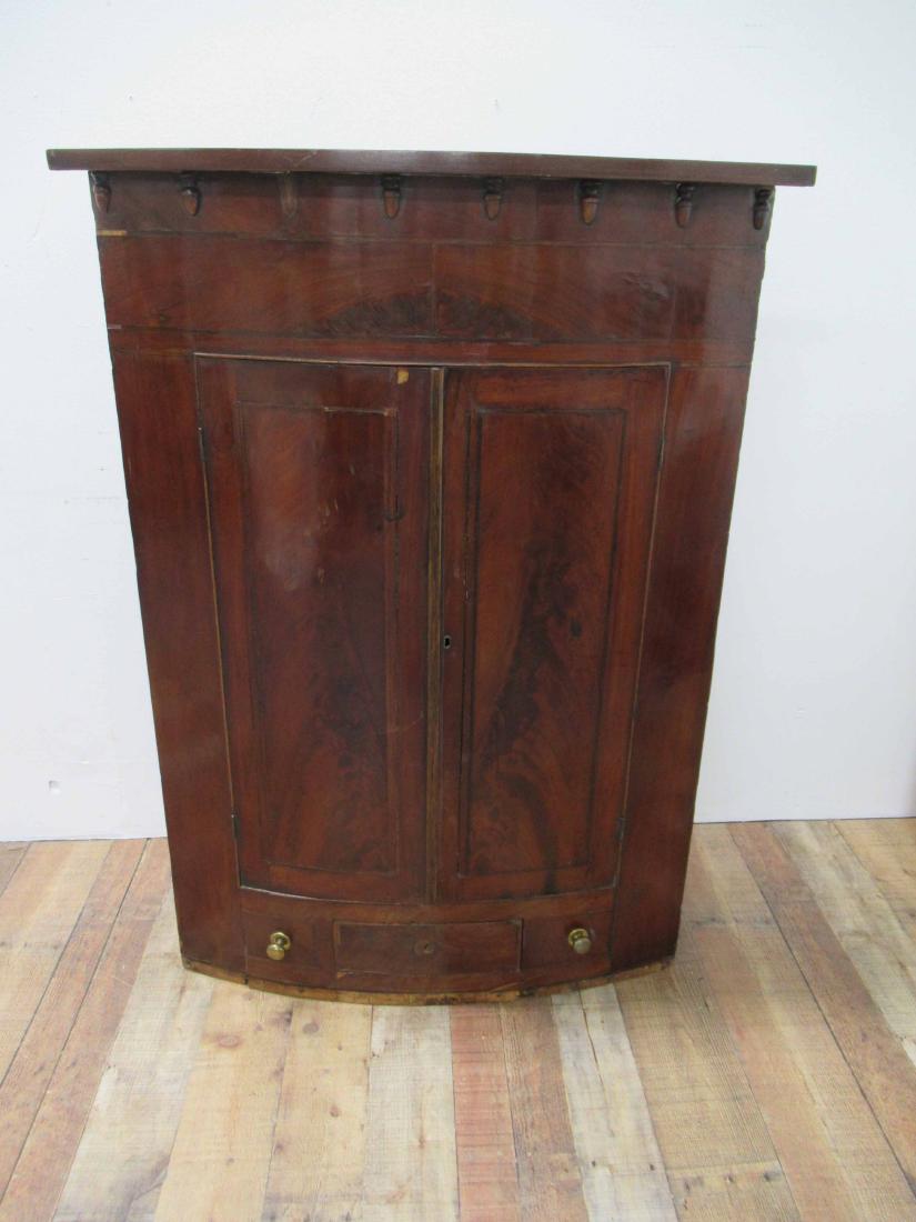 Federal Mahogany Bowfront Corner Cupboard (1 of 7)