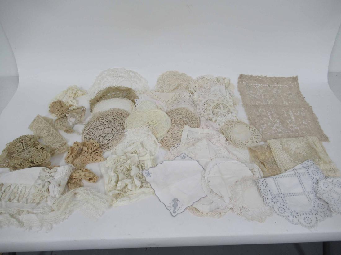 Group of Vintage Assorted Doilies: Assorted shapes and sizes.