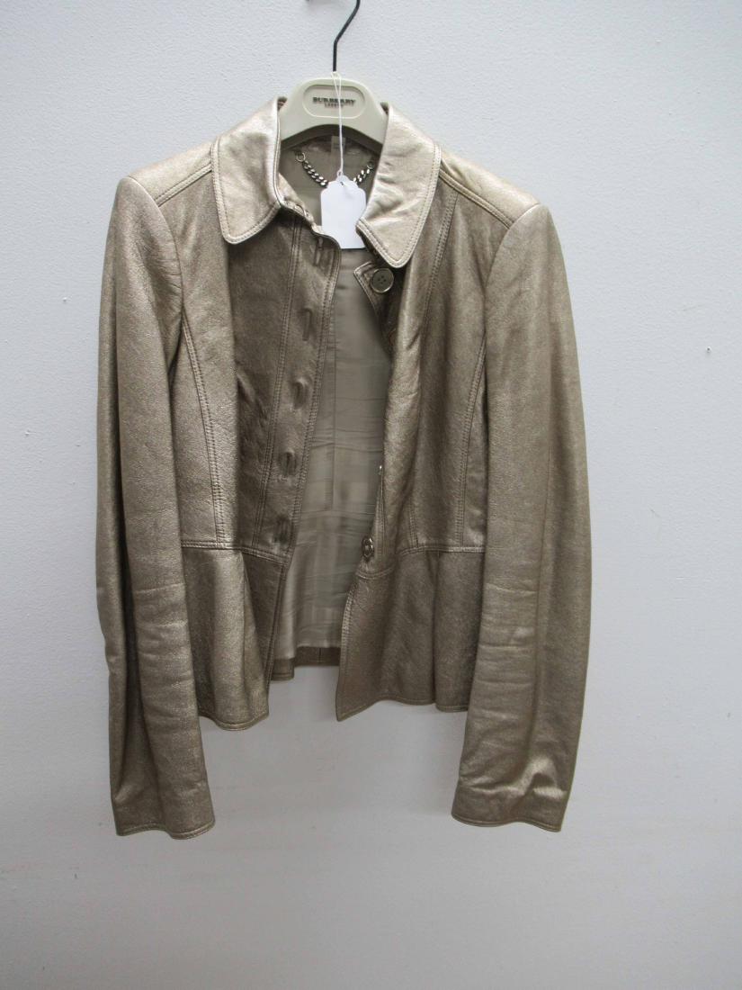 Burberry's Vintage Gold Metallic Jacket: Size 8