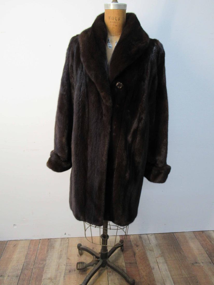 Ranch Mink 3/4 Coat: Bronxville Furrier New York. Size 8