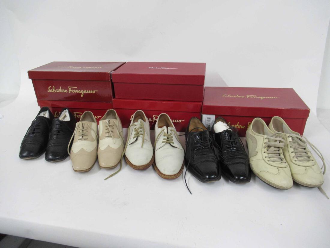 Five Pairs of Salvatore Ferragamo Shoes: 8 1/2N & 8 1/2B