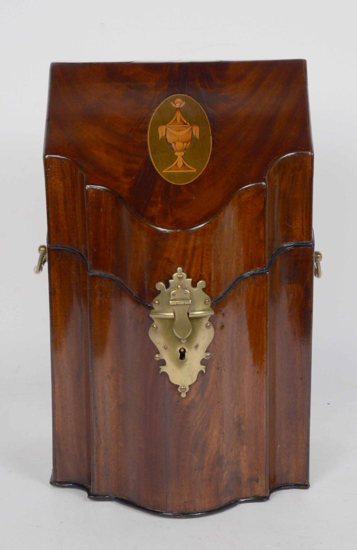 Federal Mahogany Knife Box: American, Middle 19th Century. Provenance: Property from the Collection of Dr. Andrew and Ziva Dahl. Janice F. Strauss American Antiques