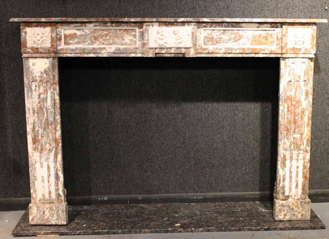 Rouge Marble Fireplace Front and Mantel: 47-1/2"h x 69-1/2"w x 16-1/4"d Manheim Galleries, New York. Property from the Westervelt Company, Tuscaloosa, Alabama.