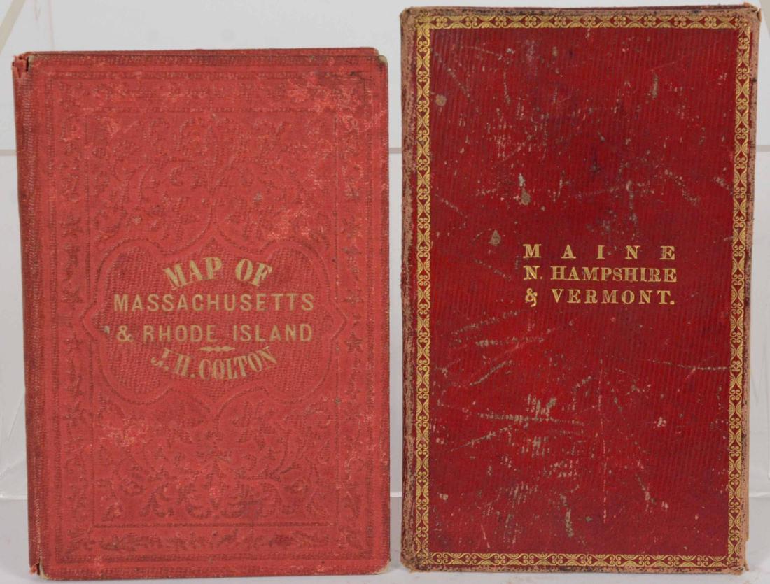 Two New England Pocket Maps: Comprising Maine New Hampshire and Vermont published by S. Augustus Mitchell, Philadelphia 1833 and the second Massachusetts and Rhode Island published by J H Colton & Co. New York 1854. 21"h x 17"w a