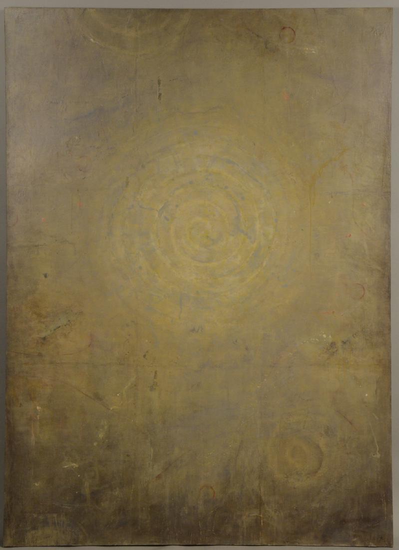 Oil on Wood Panels, Robilee Frederick: (American, 20th c.) "Circles of Light II," 2004, labeled and signed on verso. 72"h x 52"w Provenance: Braunstein/Quay Gallery, San Francisco, CA.