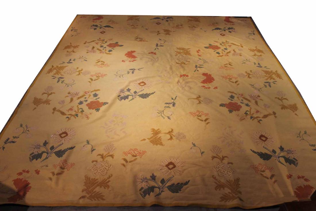 Stark Floral-Decorated Carpet: 20th C. 17'5"l x 14'11"w