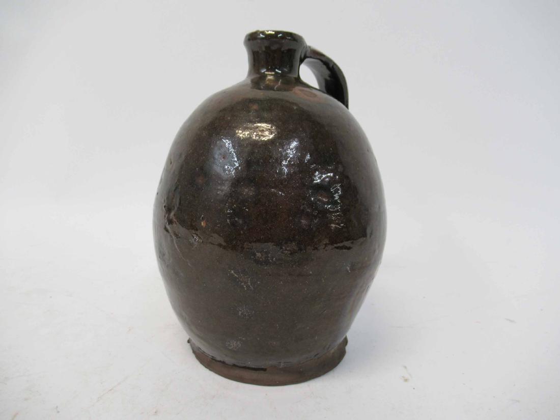 Brown-Glazed Redware Jug, Possibly Southern: 19th C. 7-1/2"h