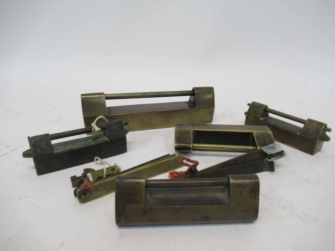 Group of Oriental Door Locks: Various sizes. largest 6 1/2" long