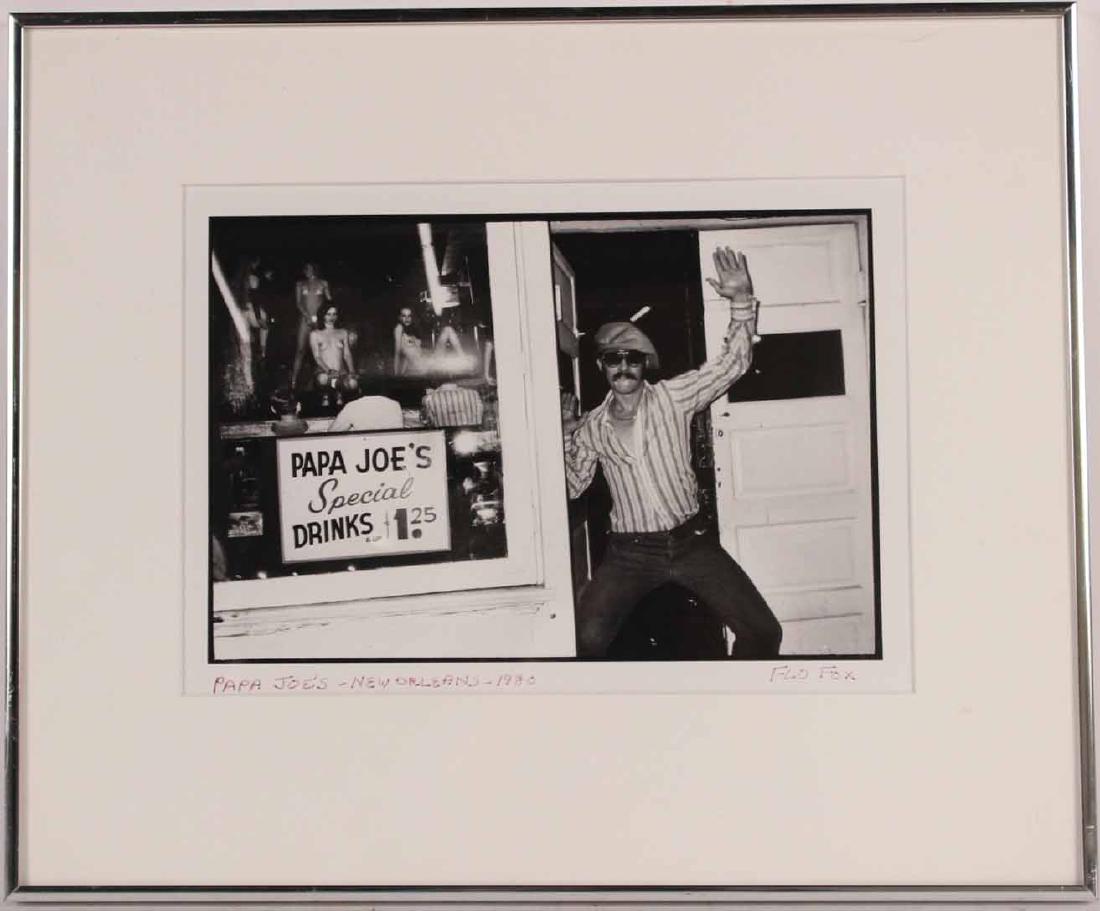 Gelatin Silver Print, Papa Joe's, Flo Fox: (American, b. 1945), restaurant in New Orleans, signed along bottom. Sight size: 9"h x 12-1/2"w
