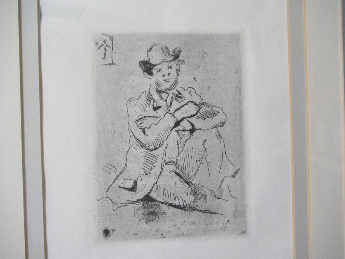 Etching "Guillaumin au Pendu," Paul Cezanne: French (1839-1906), appears unsigned. 5 1/2"h x 4"w