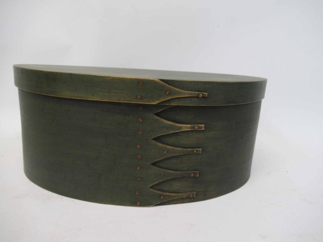 Green Shaker Style Box: Green blue Shaker style box. 16 1/2" wide x 12" x 6 1/2" tall
