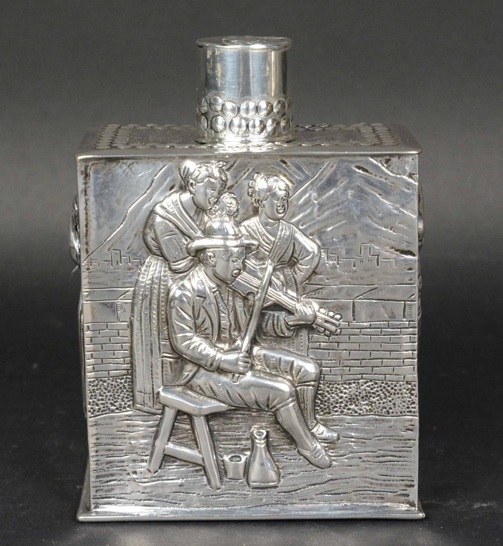 Continental Repousse Silver Tea Caddy (1 of 9)