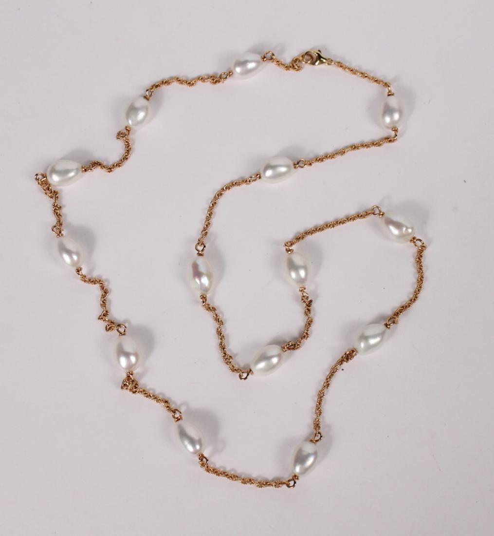 18K Rose Gold Baroque Pearl Necklace (1 of 4)