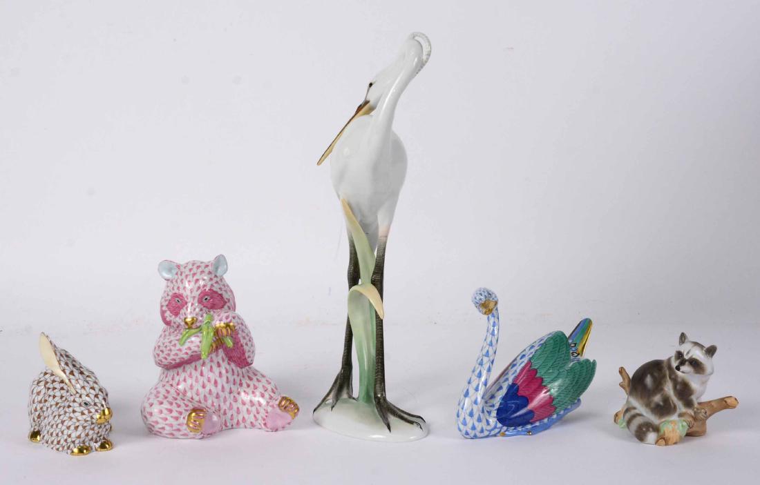 Five Herend Porcelain Animal Figures (1 of 10)