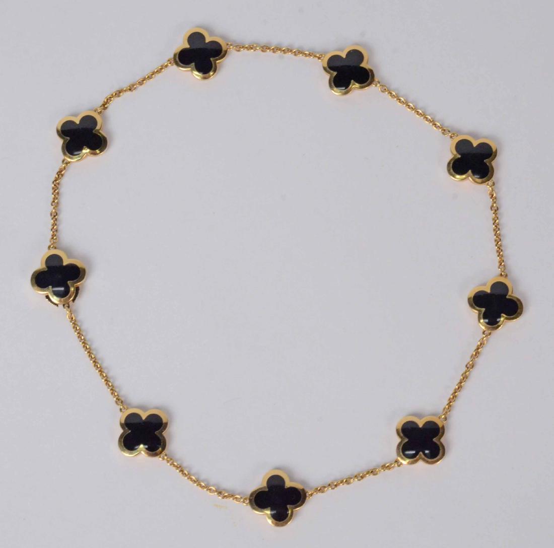 Van Cleef & Arpels "Alhambra" Gold Black Onyx Ne (1 of 6)