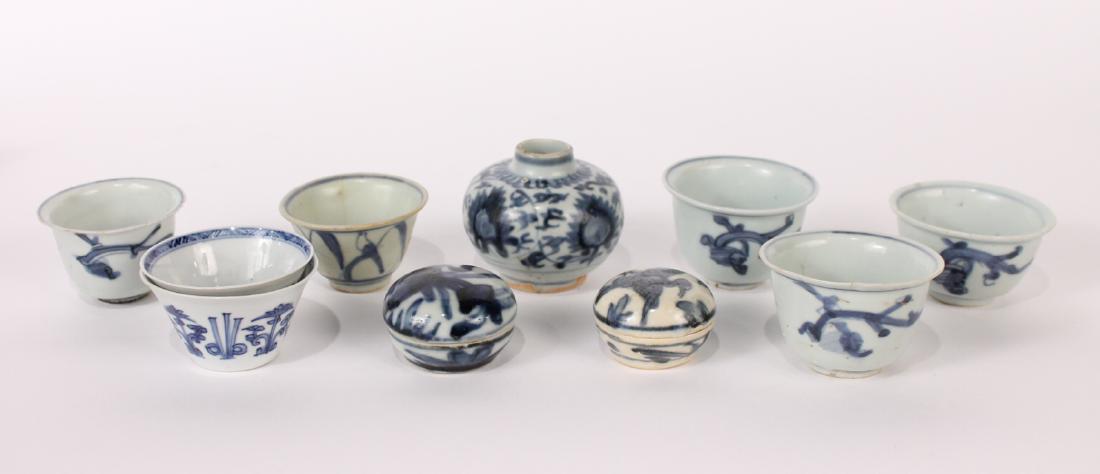 Seven Chinese Blue and White Cups (1 of 9)