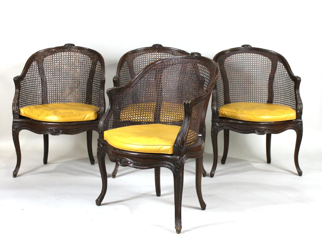 Four French Provincial Style Mahogany Bergeres (1 of 9)