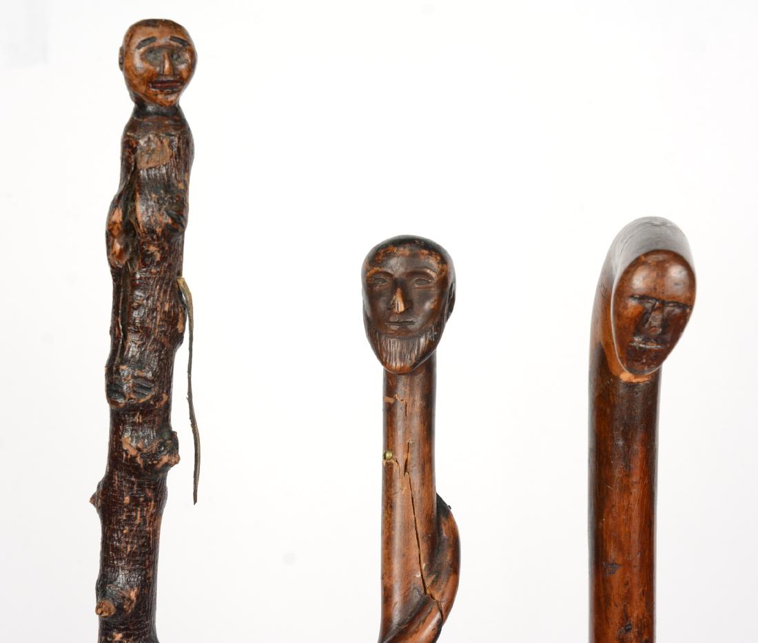 Three Carved Wood Canes (1 of 9)