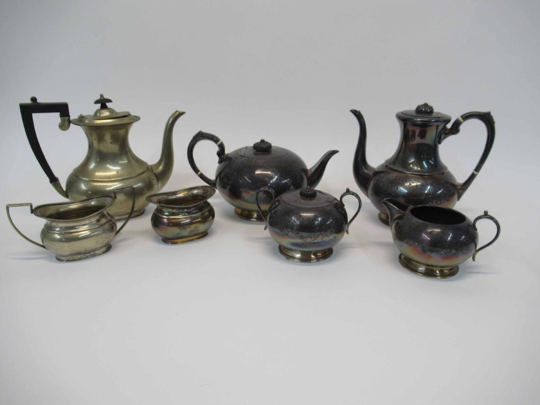 Two Sets of Silver Plated Tea and Coffee Service: 20th C.