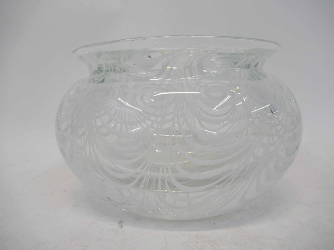 Murano Glass Bowl: Signed Gino Cenedese. 5 1/2"h x 6 1/2"w x 4 3/4"w