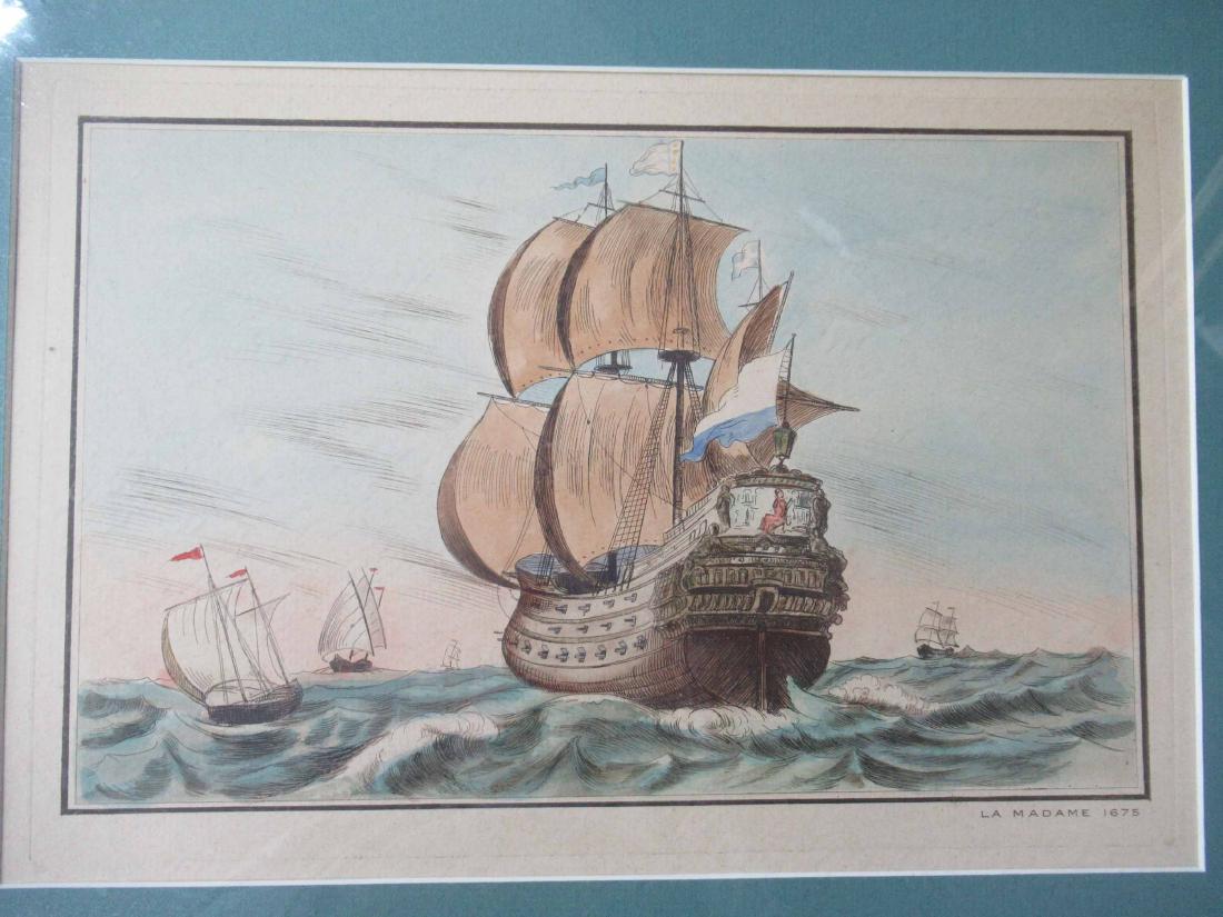 Six Nautical Prints: Sight size: 11-1/2"h x 15-3/4"w