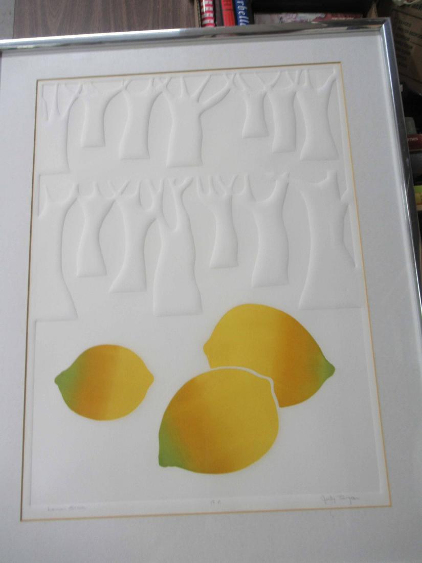 Judy Targan Colored Litho: Lemon Grove " A.P. Signed lower right. Framed size 30 3/4" x 24 3/4