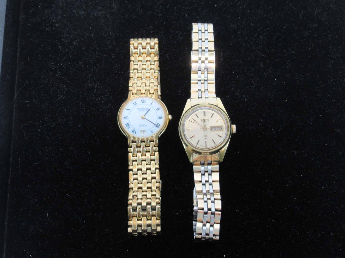 Raymond Weil Gold Tone Quartz Bracelet Watch: Together with Seiko quartz two tone bracelet watch.