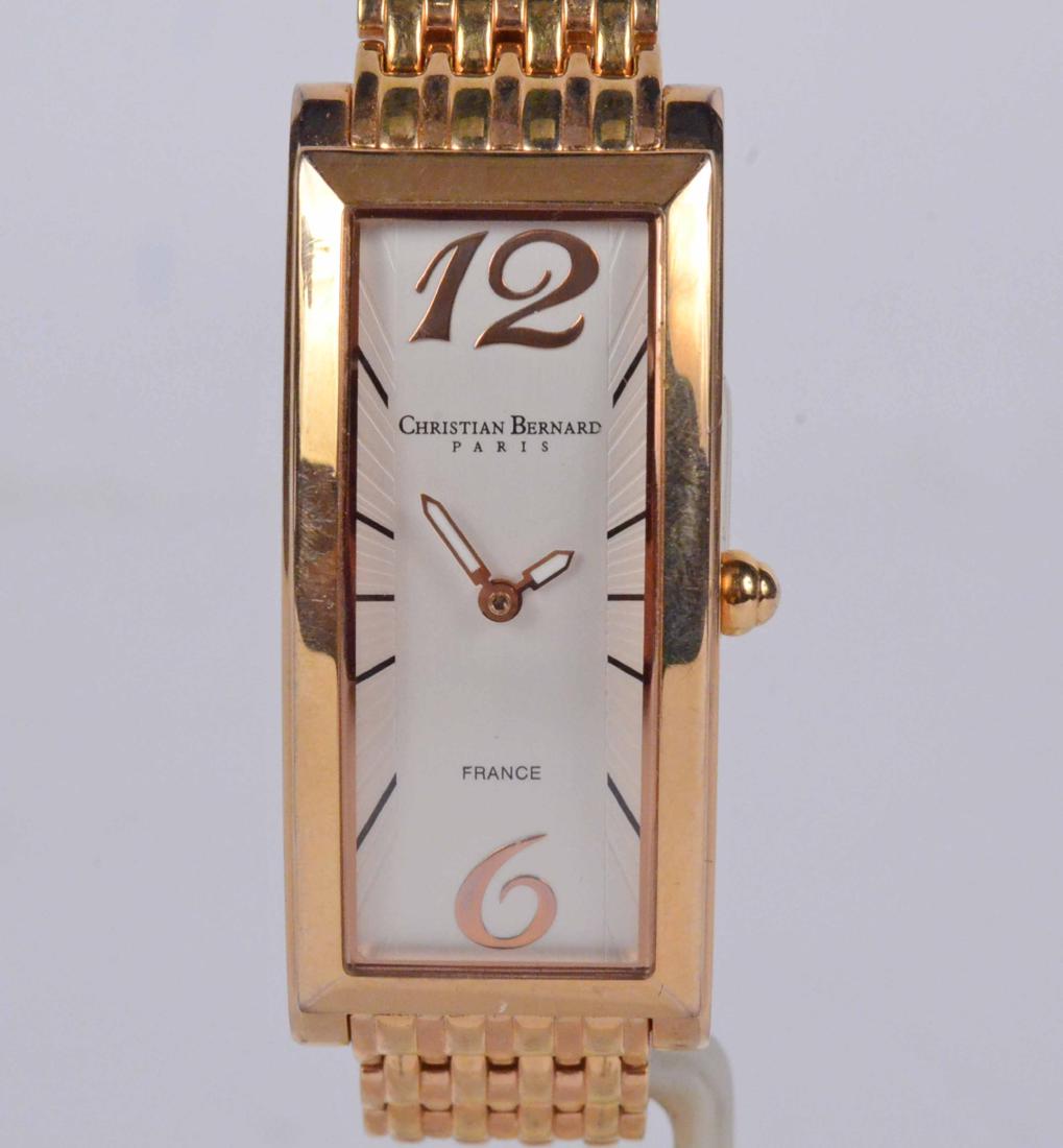 Christian Bernard Stainless Steel Watch: Bracelet band. Face, 1-1/2"l x 3/4'w.