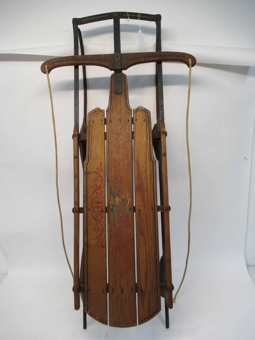 Flexible Flyer Child's Sled: Model #4C. 53" long x 24 1/2" wide x 8" tall