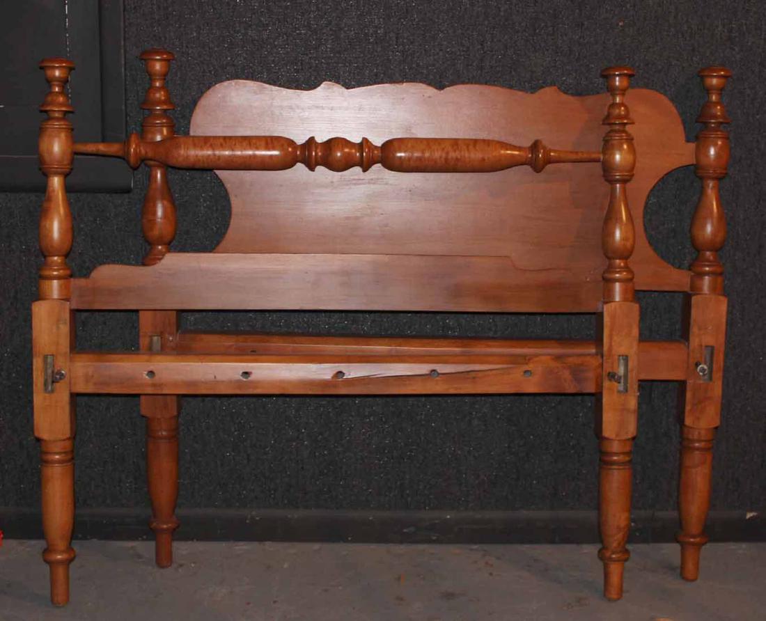 Federal Turned Maple Bedstead: American, 19th C. Apx. 47"h x 4'4"w x 7'l