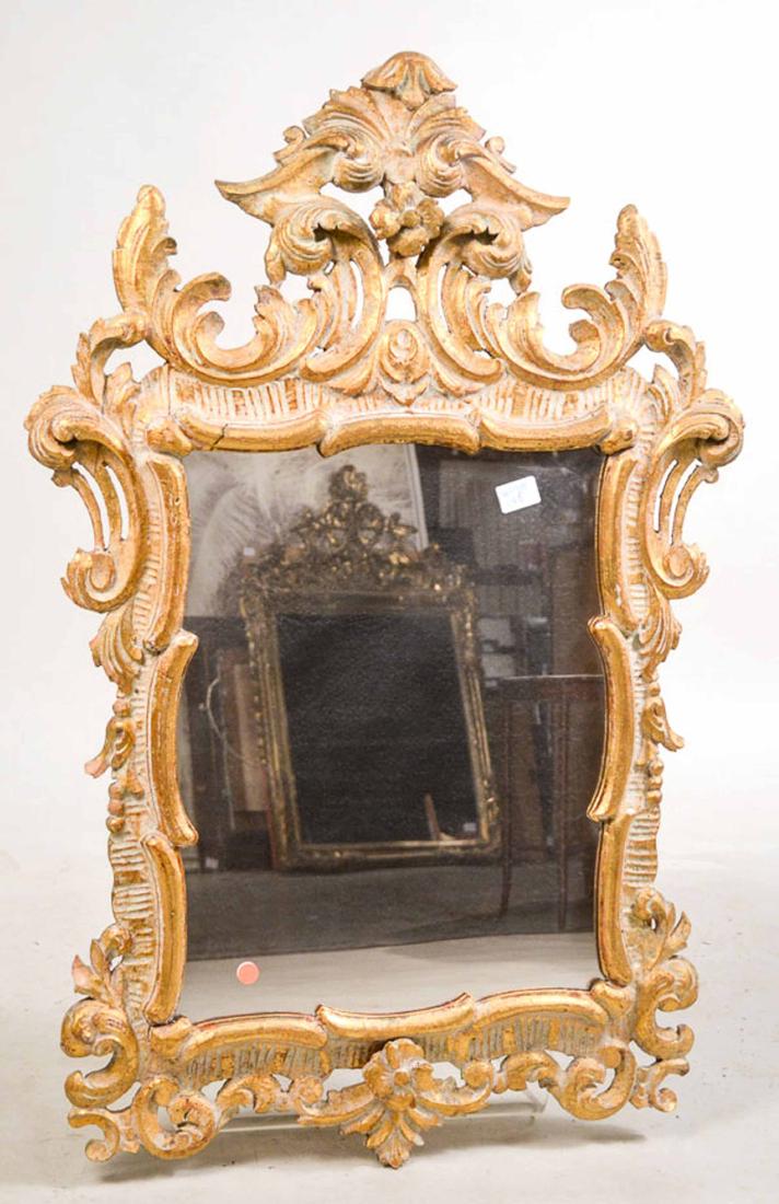 Rococo Style Giltwood Pier Mirror: Venetian Taste, 20th C. 41"h x 27-1/2"w