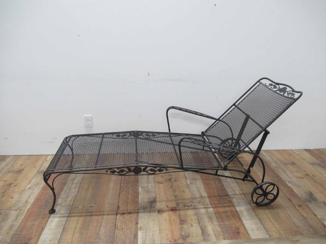 Black Iron Chaise Lounge Chair: 65" long x 29" wide
