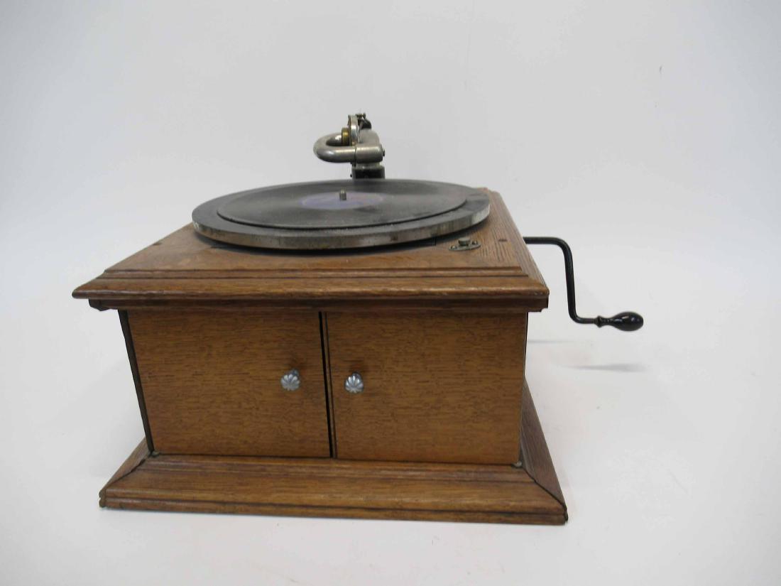 Victor Talking Machine: In an Oak case with needle box. 16 1/2" deep x 15 1/2" x 12" tall
