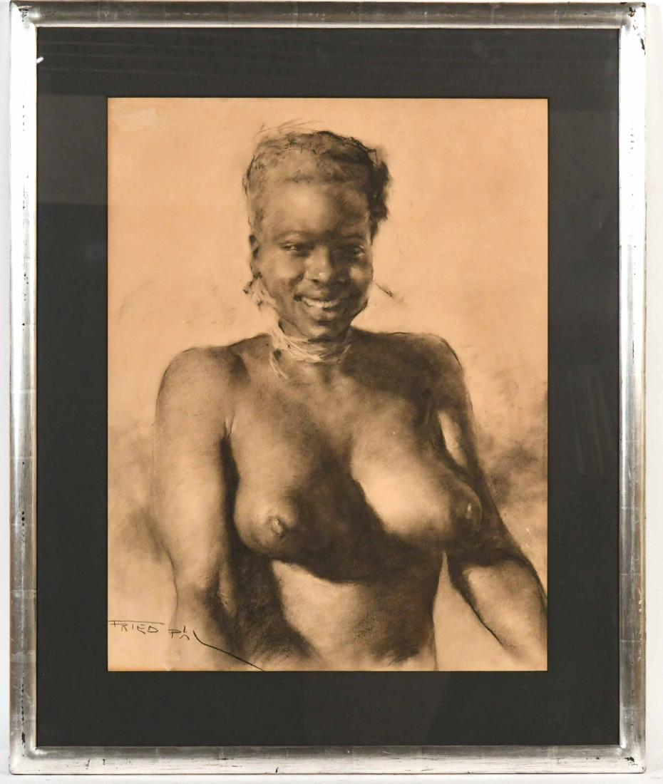 Voluptuous Nude, Pal Fried: American, (1893-1976), signed l.l. "Fried Pal" 26"h x 20 1/4"w