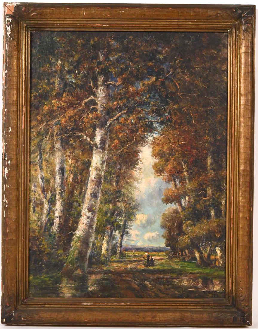 Oil on Canvas Landscape, Frederick Leo Hunter: (American, 1858 - 1943) Signed and dated l.r F. Leo Hunter 1933. 20"h x 14 1/2"w