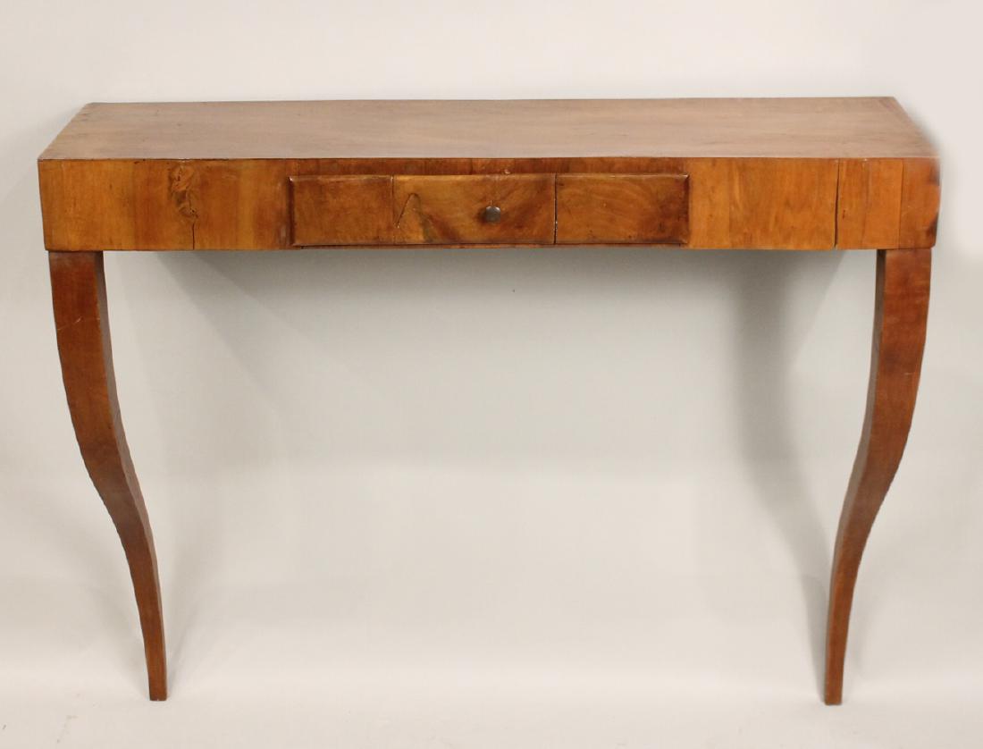 Biedermeier Fruitwood Wall Console: Continental, c. 1830, with one drawer. 32"h x 37-1/7"w x 11-1/2"d