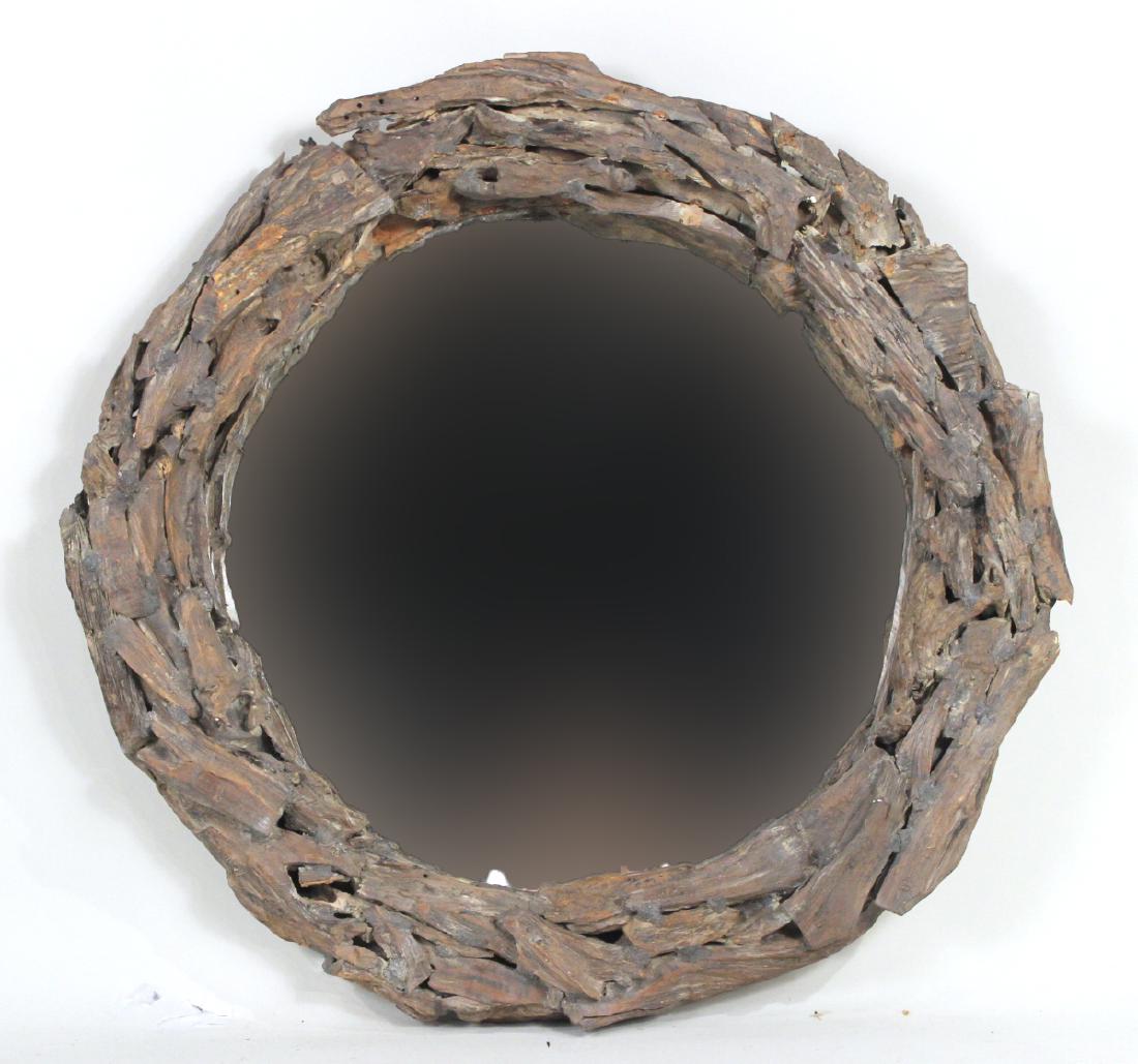 Round Driftwood Frame Mirror (1 of 3)