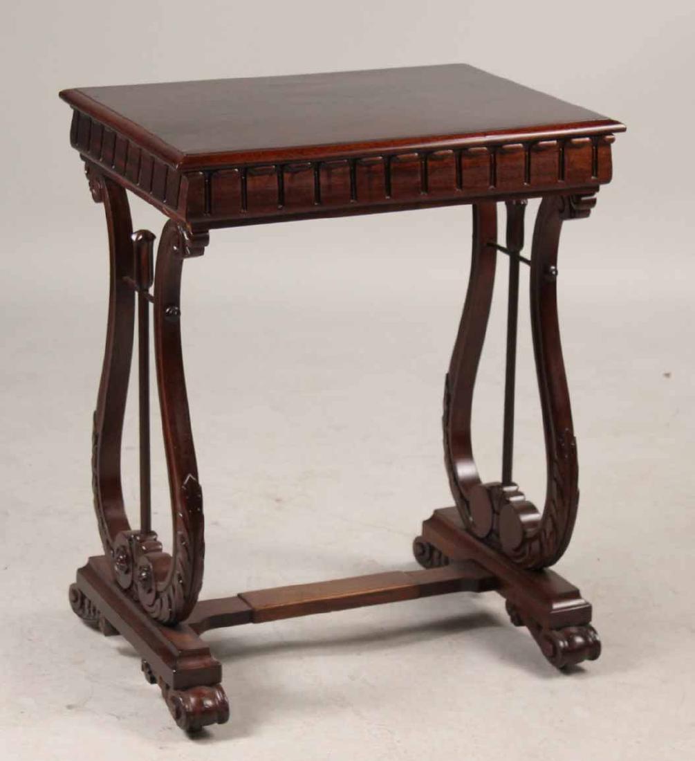 Regency Mahogany Lyre End Side Table (1 of 6)