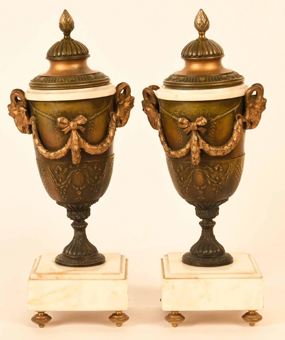 Pair of Marble and Bronze Urns (1 of 6)
