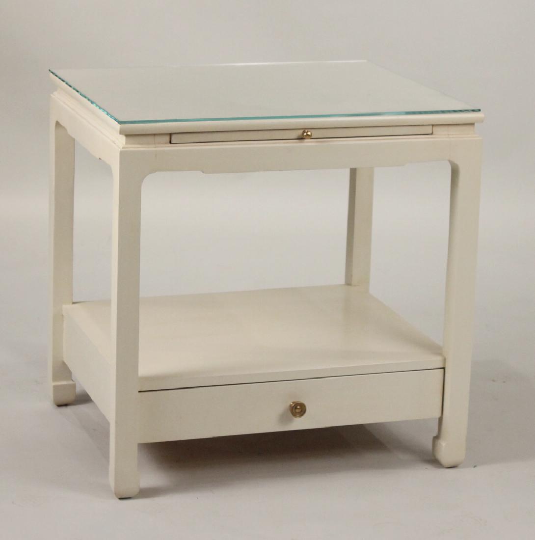 Modern White-Lacquer Side Table (1 of 3)